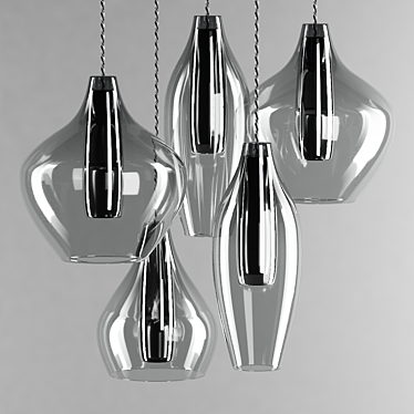 Sleek Steel and Glass Lighting 3D model image 1 