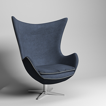 Jacob Leather Chair - Blue & Grey 3D model image 1 