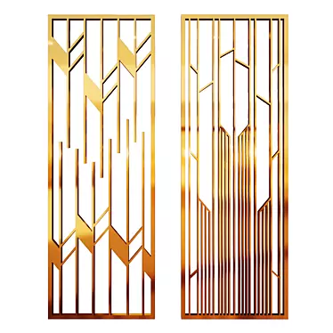 Golden Brass Decorative Partitions 3D model image 1 