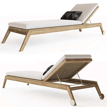 Luxury Malta Teak Chaise 3D model image 1 