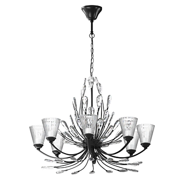 Modern Floral Crystal Chandelier 3D model image 1 