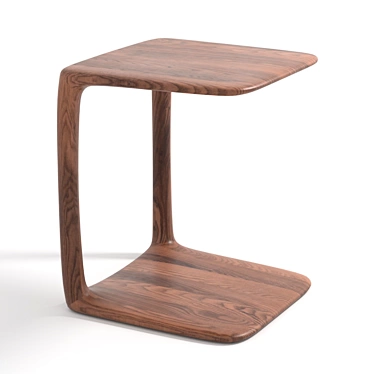 Handcrafted Wood Side Table 3D model image 1 