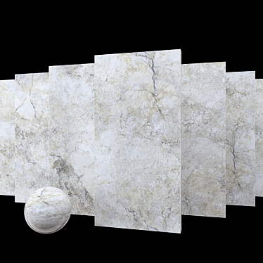 Elegant Ottomano Argento Marble Set 3D model image 1 