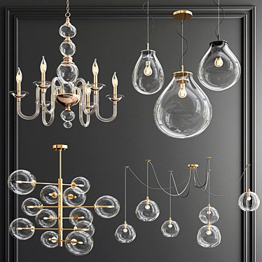 1. Blown Glass 6-Arm Chandelier Collection
2. Tim Blown Glass Pendant Lamp Collection
3. Chandelier 3D model image 1 