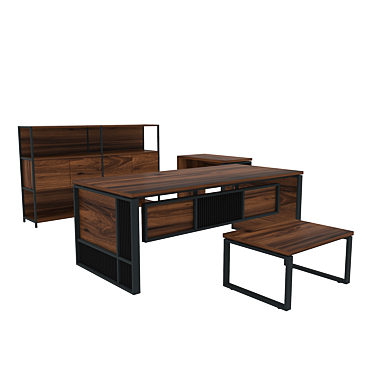 PRETO Executive Table Set 3D model image 1 