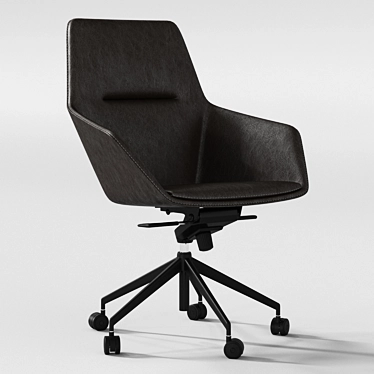 Modern Office Arm Chair with Casters 3D model image 1 