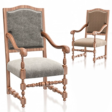 Luxury Vintage Armchair 3D model image 1 