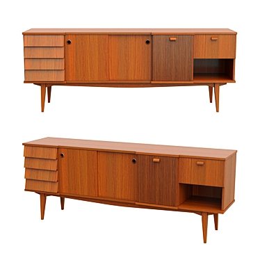 Italian Vintage Wood Chest of Drawers 3D model image 1 
