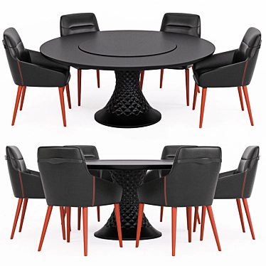 Elegant Modern Dining Table Set 3D model image 1 