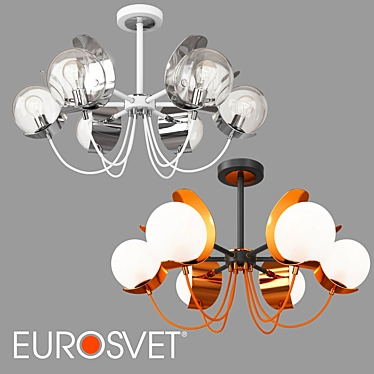 Amato 6-Light Loft Chandelier 3D model image 1 