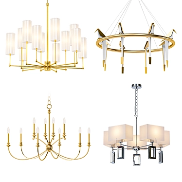 Modern Chandelier Collection: Set of 6 3D model image 1 