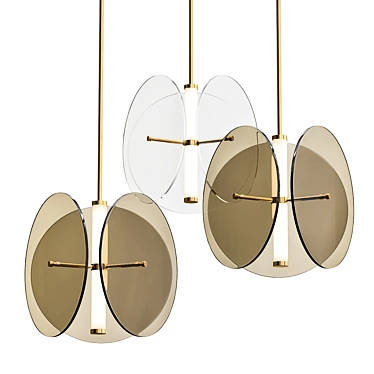 Elegant Brass Pendant Light 3D model image 1 