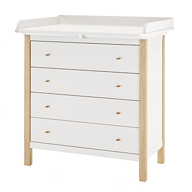 Modern Wood Nursery Dresser 3D model image 1 