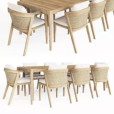 Luxury Malta Teak Table 3D model image 1 