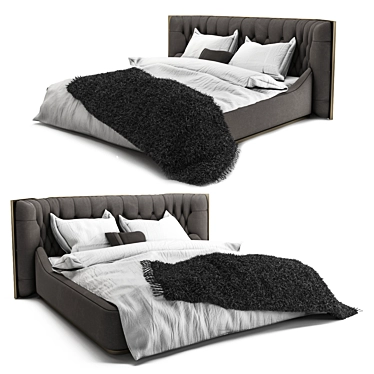 Modern Bed with 3D Visualization 3D model image 1 