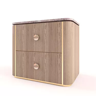 Elegant Berna Bedside Table 3D model image 1 