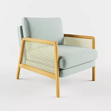 Chic Cane Accent Armchair 3D model image 1 