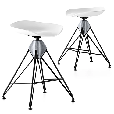 Sleek Industrial Counter Stool 3D model image 1 