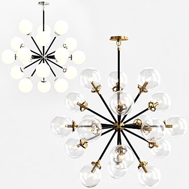 Elegant Bistro Round Chandelier 3D model image 1 