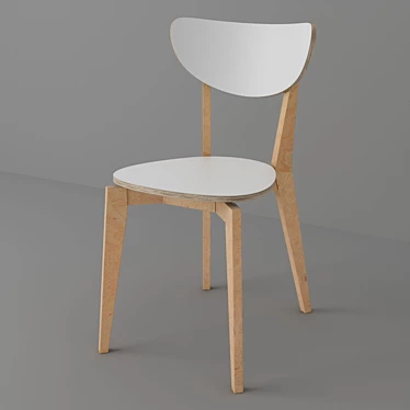 Modern Birch Kitchen Chair 3D model image 1 