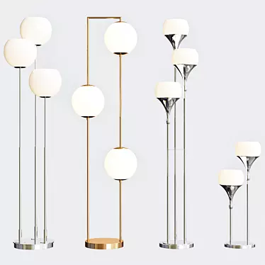 Modern Glass Orb LED Floor Lamp 3D model image 1 