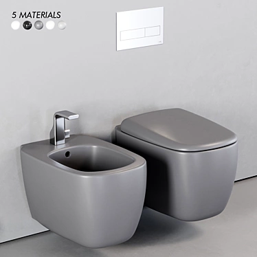 Flaminia Mono Wall-Hung WC & Bidet 3D model image 1 