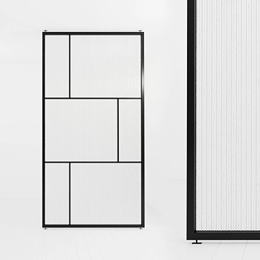 Versatile Glass Partition - Customizable Design 3D model image 1 