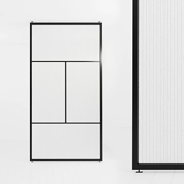 Versatile Glass Partition - Adjustable and Stylish 3D model image 1 