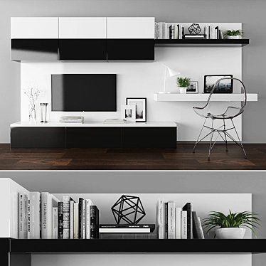 Versatile TV Stand & Workspace Set 3D model image 1 