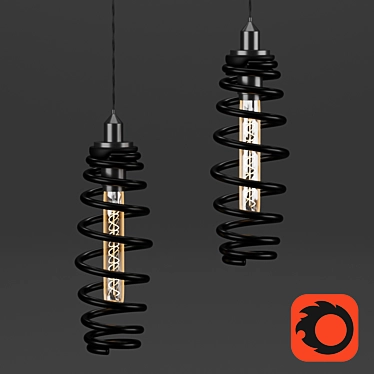 Handmade Car Spring Lamp 3D model image 1 