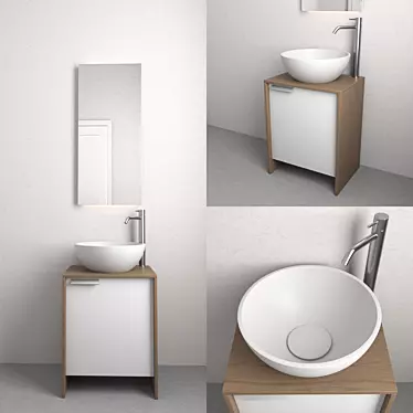 Modern Bathroom Cabinet: Elegant and Functional 3D model image 1 