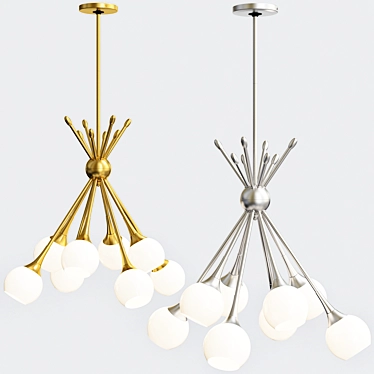 Mid-Century 8-Light Mobile Chandelier 3D model image 1 