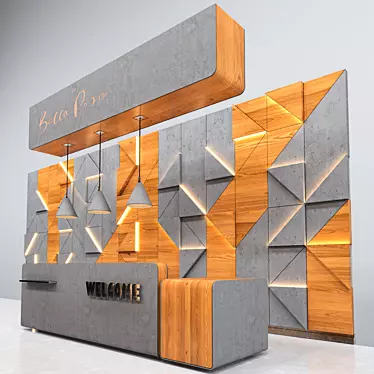 Sleek Reception Desk for Hotels 3D model image 1 