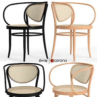 Classic Elegance: 210R Armchair Thonet 3D model image 1 