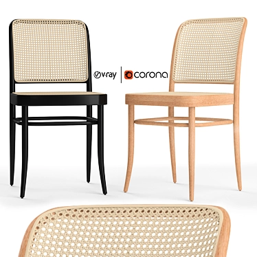 Elegant Hoffmann Dining Chair 3D model image 1 