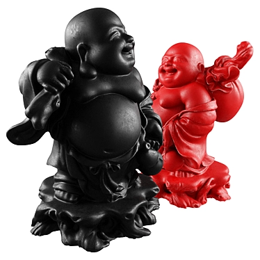 Asian Wealth God Laughing Statue 3D model image 1 