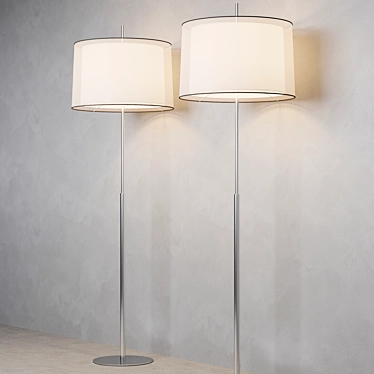 SABA Matt Nickel Floor Lamp 3D model image 1 