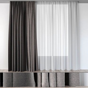  Elegant Gray Curtains - 3000*3000mm 3D model image 1 