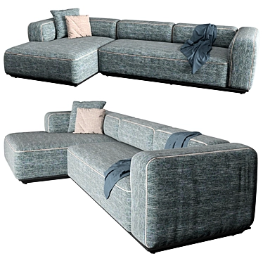 Hybrid Sofa: Versatile Modular Seating 3D model image 1 