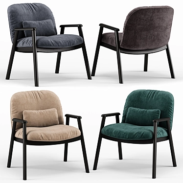 Luxurious Baltimora Velvet Armchair - Calligaris 3D model image 1 