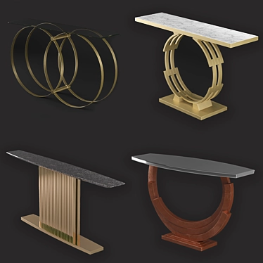 Modern Gold & Bronze Console Tables 3D model image 1 