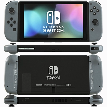 Nintendo Switch: Gray Joy Con - Portable Gaming Console 3D model image 1 