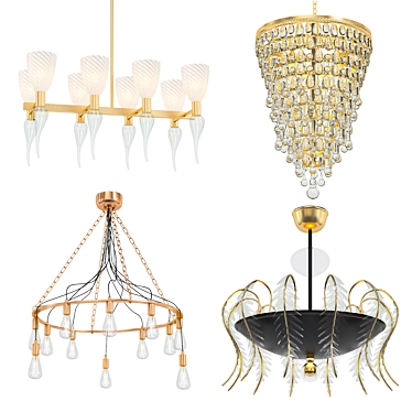 Modern Chandelier Collection: Set of 30 3D model image 1 