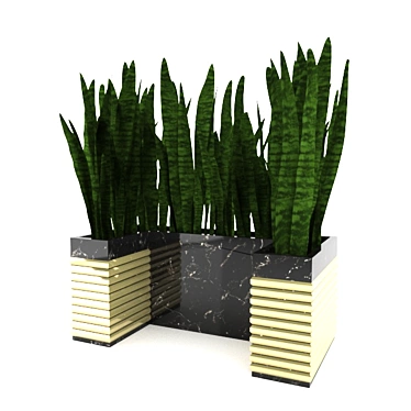 Sleek Sansevieria Leaf Sculpture 3D model image 1 