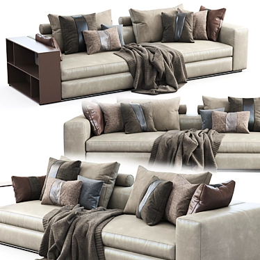 Flexform Groundpiece Sofa: Modern Comfort for Your Living Room 3D model image 1 