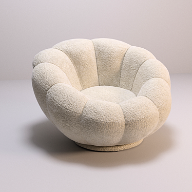 Low-Profile Swivel Tulip Chair White Sherpa - Room Essentials