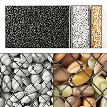 Oval Pebble Gabion for Low N5 Landscaping 3D model image 1 