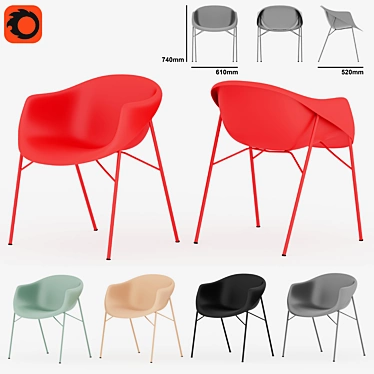 Tweet Plastic Armchair: Modern, Stylish & Comfortable 3D model image 1 