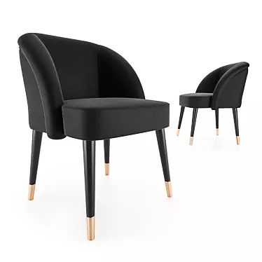 Pauline Dining Chair: Italian Luxury for Your Table 3D model image 1 