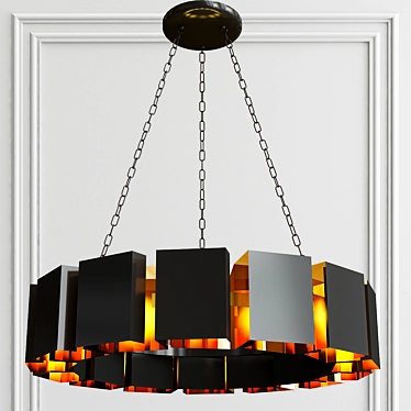 Modern Bronze Vaughn Chandelier 3D model image 1 